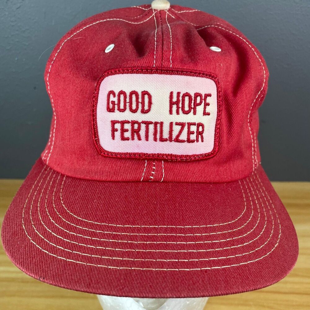 Good Hope Fertilizer Patch Hat Red Snapback Trucker Agriculture Farm Man Cap - Picture 2 of 7